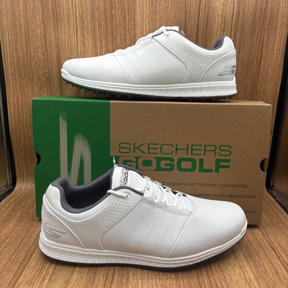 Skechers Go Golf Pivot Shoes Men 11.5 White Extra Wide Water Repellent 54545 NEW